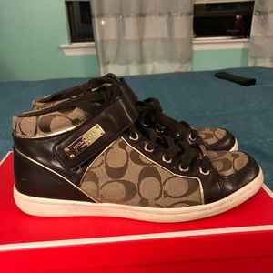 High top Brown Coach Sneakers
